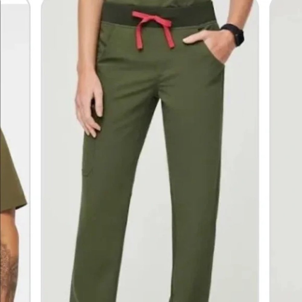 FIGS dark olive Kade pants EUC size MP